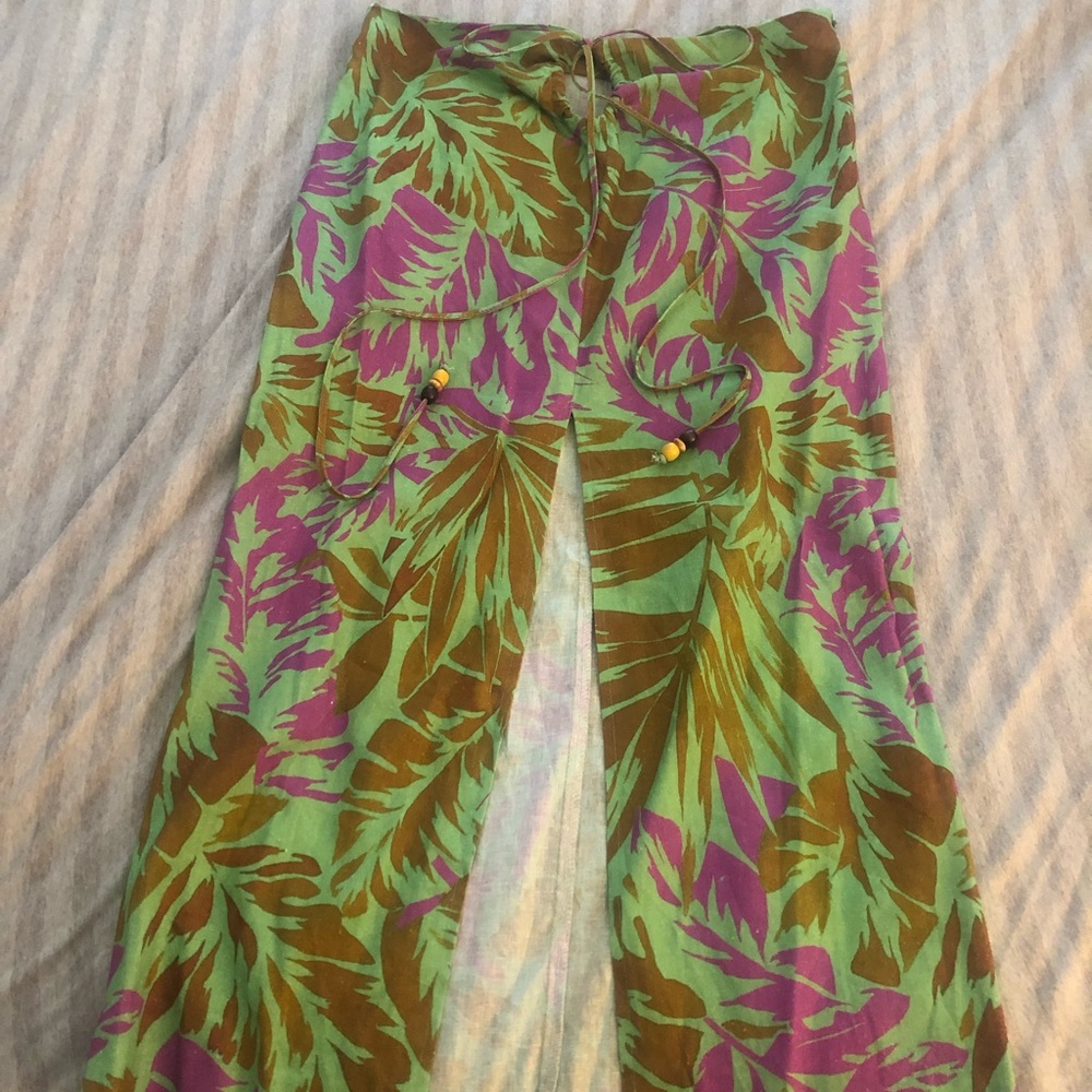 Zara floral midi skirt with slit